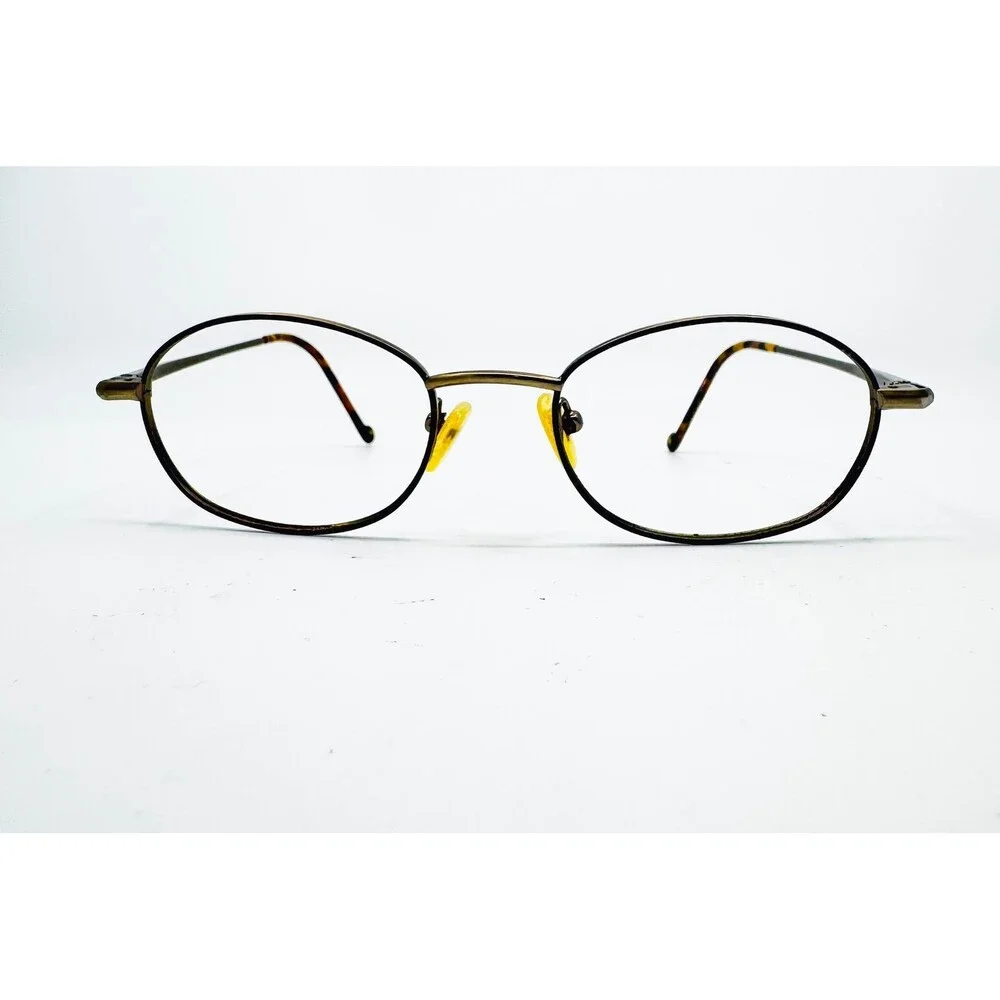 Smart Clip 209 Eyeglass Frames Unisex Gold Brown Oval 53-20-140